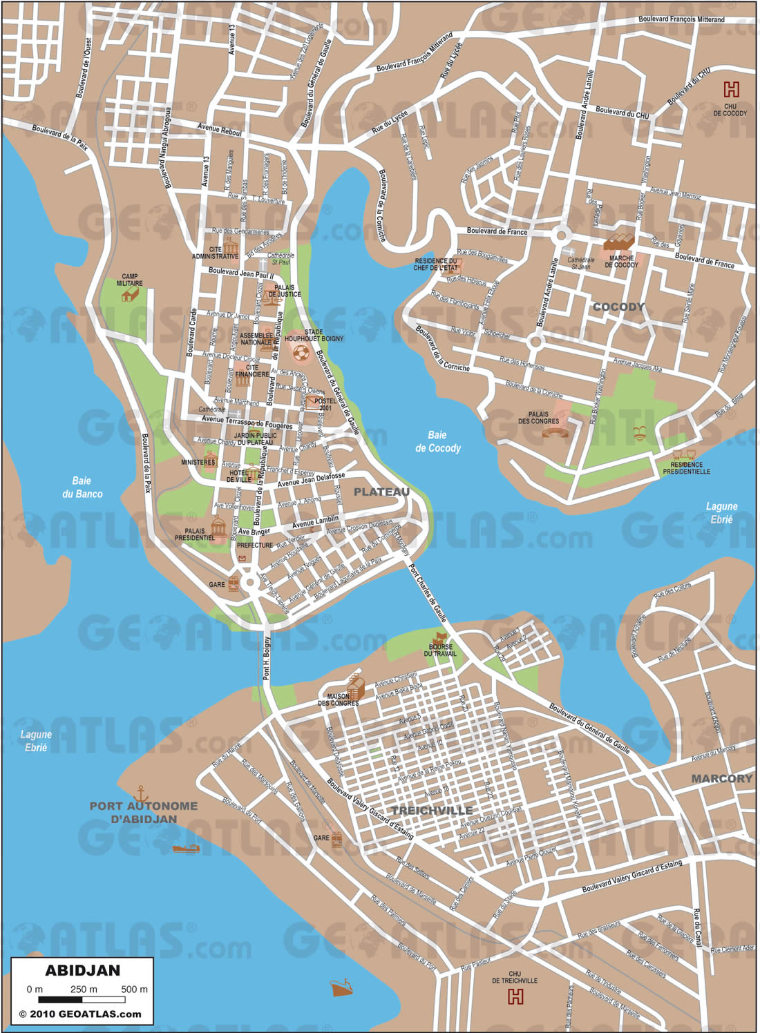 downtown abidjan map